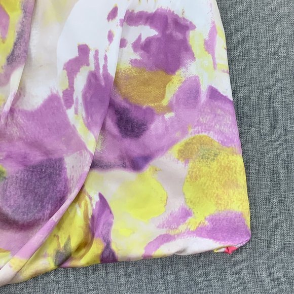 H&M Watercolor Pastel Dress Silky Soft Size 4 Sleeveless Scoop Neck Bow Shoulder - Picture 2 of 11